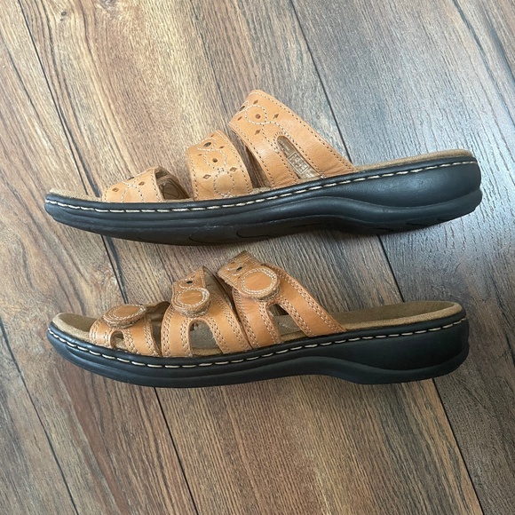 Clarks Leisa Cacti Slide Sandal- Tan-Women's 8.5 Adjustable - Picture 2 of 8